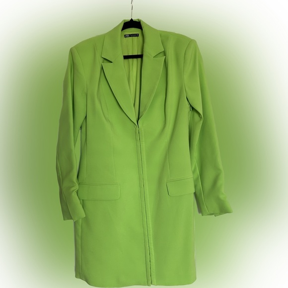 Zara | Dresses | Zara Lime Green Blazer Dress | Poshmark